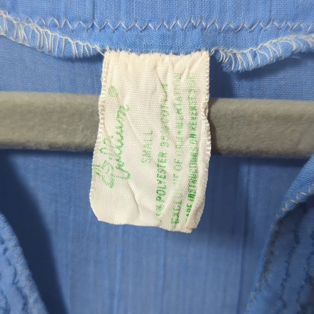 Vintage Trillium‎ Nightgown 50's Blue Sheer Prairie Union Made Cottagecore Small